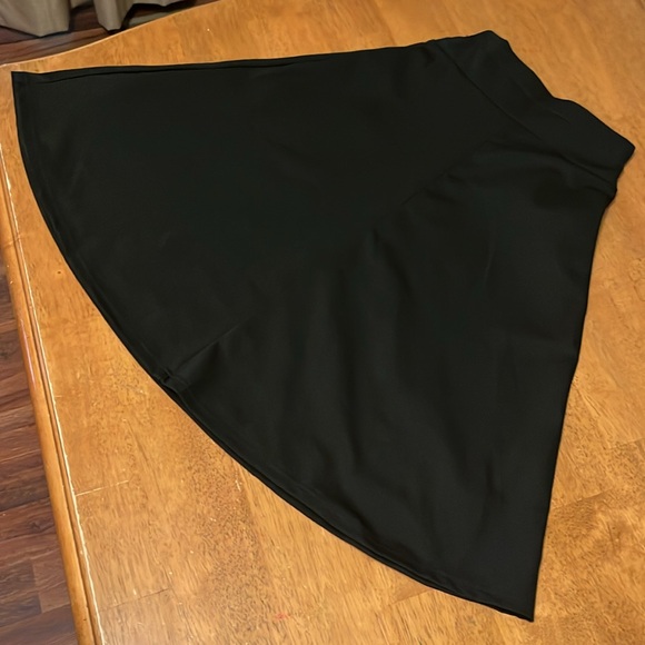 Black Midi A-Line Elastic Waist Skirt for Cocktail Events Womens - Picture 8 of 12